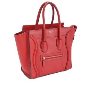Red Celine Micro luggage bag for sale